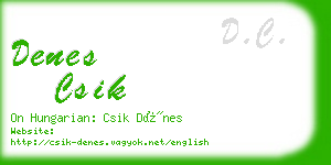 denes csik business card